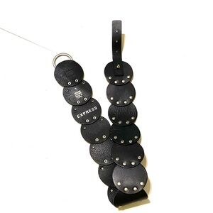 Express Black Circular Stud Belt